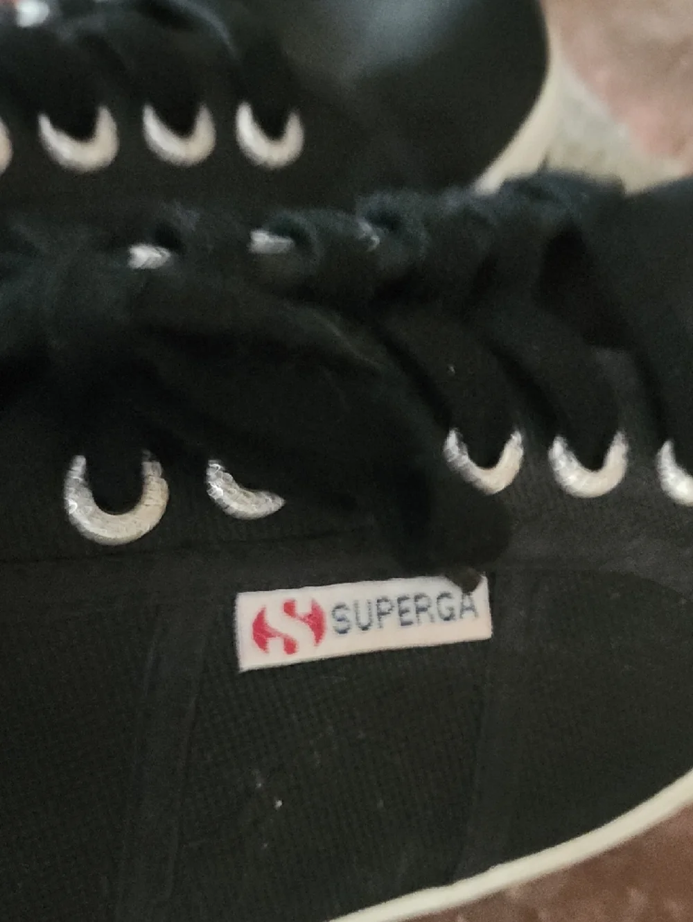 Superga Platform Sneakers Black Canvas Logo Sole Sz 9 Chunky Streetwear Y2K